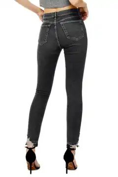 Jamie High Waist Ripped Hem Skinny Jeans | Nordstrom