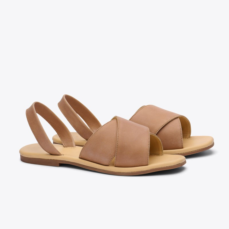 All-Day Cross Strap Sandal Almond | Nisolo