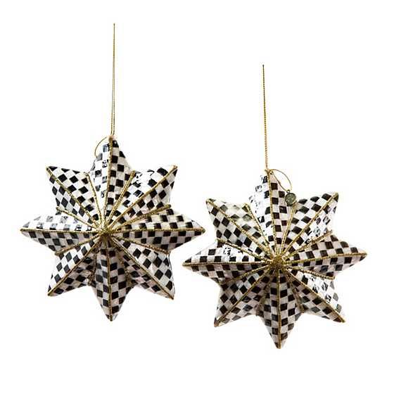Courtly Check Capiz Star Ornaments - Set of 2 | MacKenzie-Childs