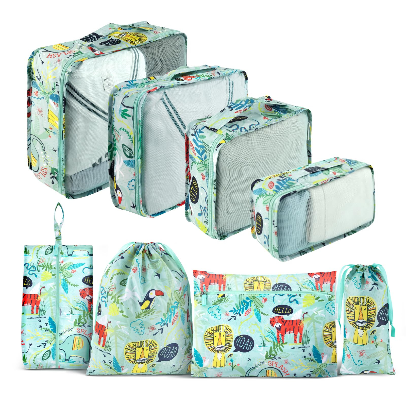 Packing Cubes for Travel, 8 Pieces Luggage Packing Organizers for Suitcase, Kid Packing Cubes, Tr... | Amazon (US)