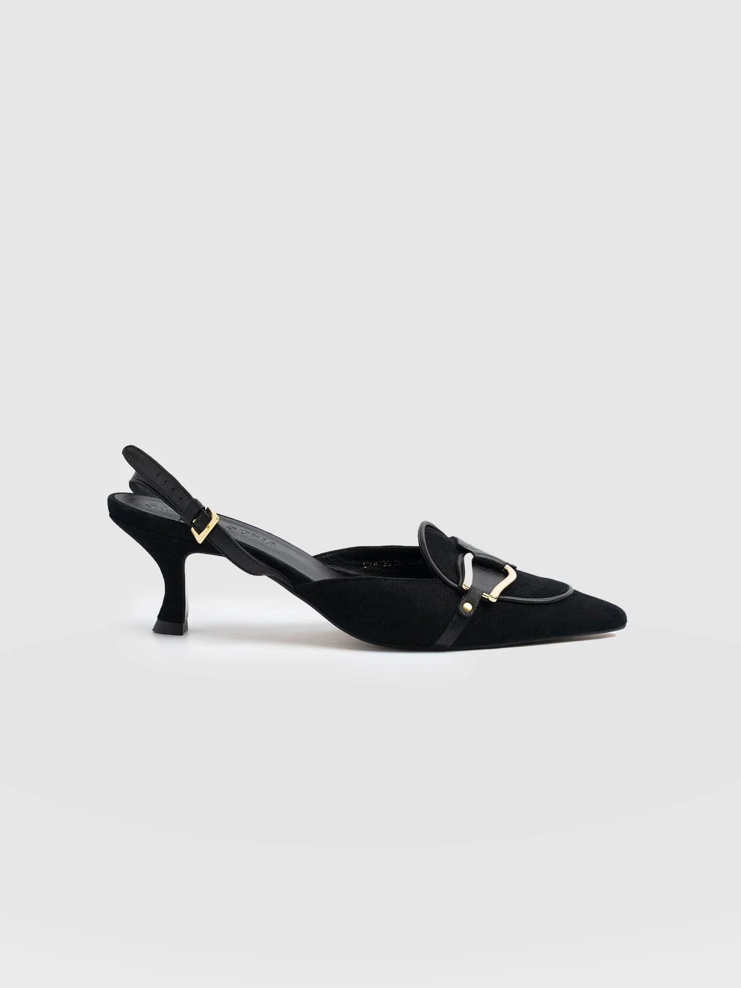 Bridget Sling Back Heels - Black | Saint + Sofia