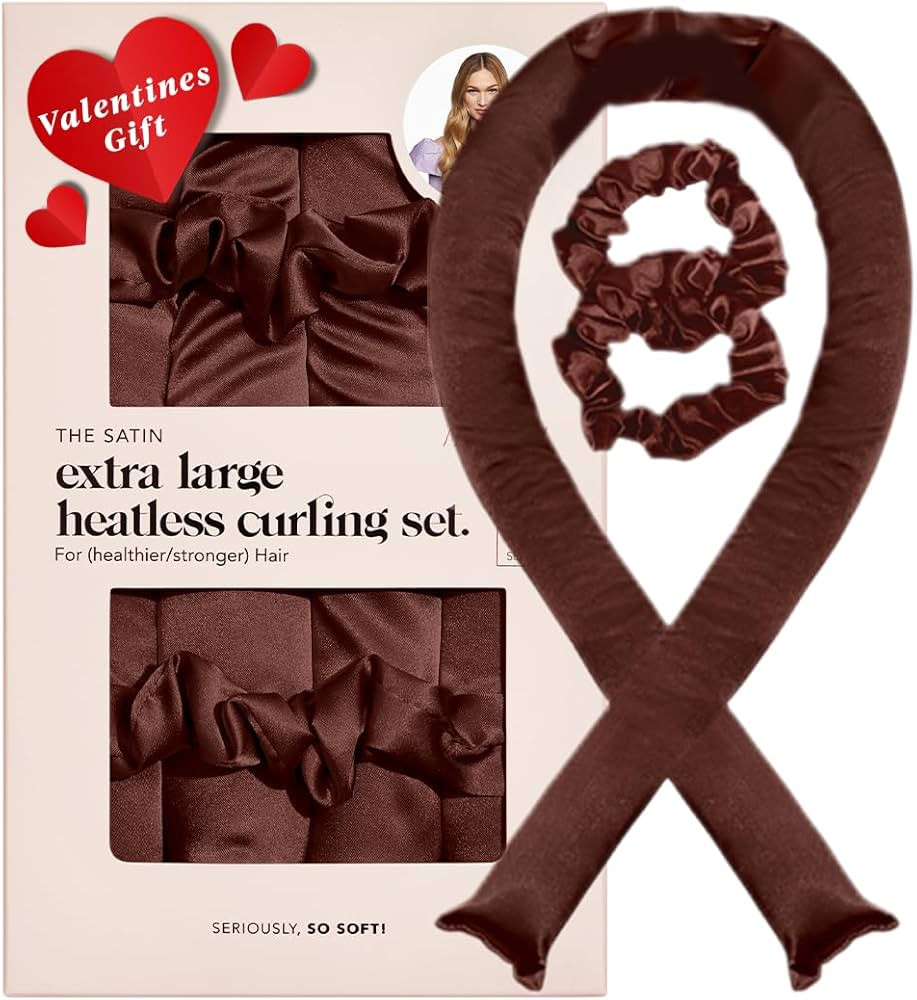 Kitsch Satin XL Jumbo Hair Rollers for Overnight Curls - Heatless Curling Set With Headband and S... | Amazon (US)