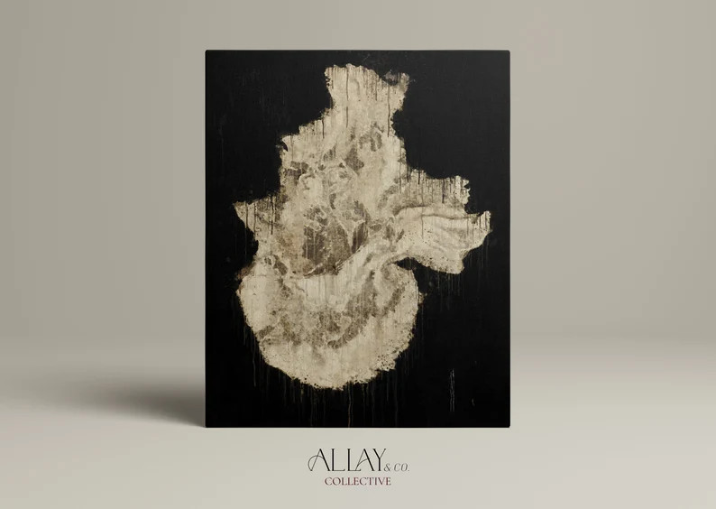 Black Abstract Print | Vintage Abstract Print | Contemporary Moody Abstract Wall Art | Moody Abst... | Etsy (US)