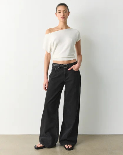Mid Rise Wide Leg Jean in Vintage Black | Glassons AU | Glassons (Australia)