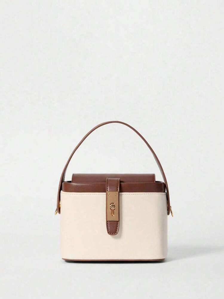 Bolso Minimalista Clásico De Contraste De Color, Ligero Y Portátil Para Ir Y Venir, Bolso De Asa Superior Con Correa Ajustable, Bolso De Hombro Para Negocios/Ir Y Venir/Trabajo/Oficina, Para Chica, Adolescente, Estudiante Universitaria, Mujer, Uso Diario, Bolso Casual De Negocios Perfecto Para Oficina, Negocios Y Trabajo | SHEIN