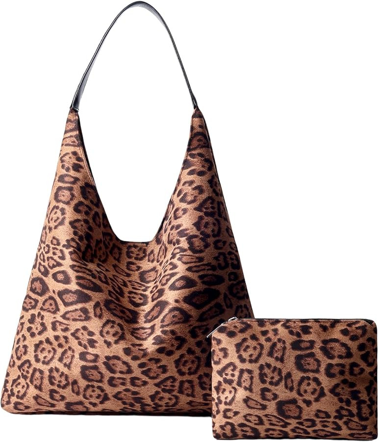 Leopard Print Tote Bag Cheetah Purse for Women Large Capacity Hobo Bags Animal Printing Shoulder ... | Amazon (US)
