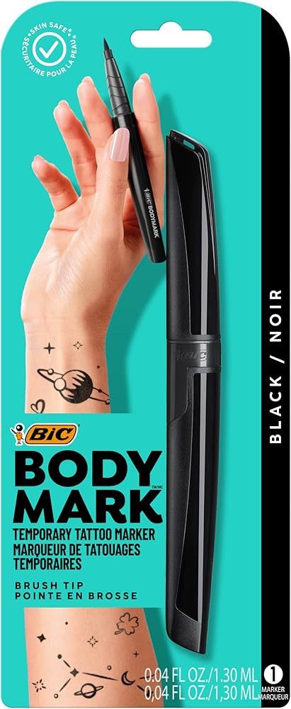 Bic BodyMark Temporary Tattoo Markers, black, 0.07 Fl Oz | Amazon (US)