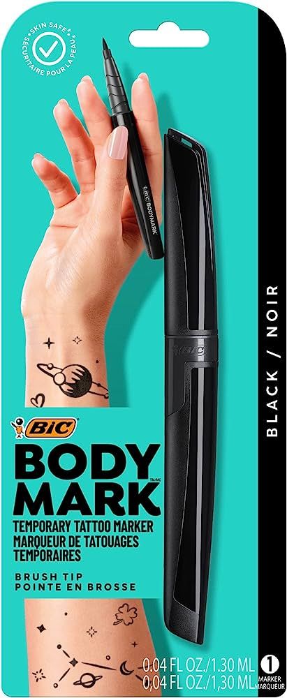 Bic BodyMark Temporary Tattoo Markers, black, 0.07 Fl Oz | Amazon (US)