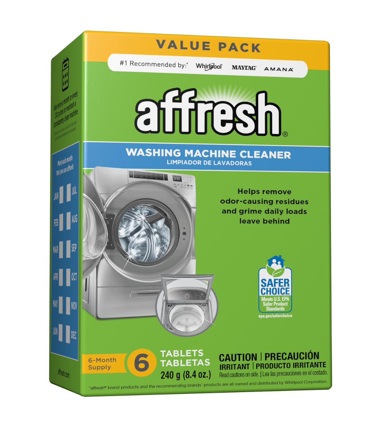 Affresh Washing Machine Cleaner, Cleans Front Load and Top Load Washers, Including HE, 6 Tablets | Amazon (US)