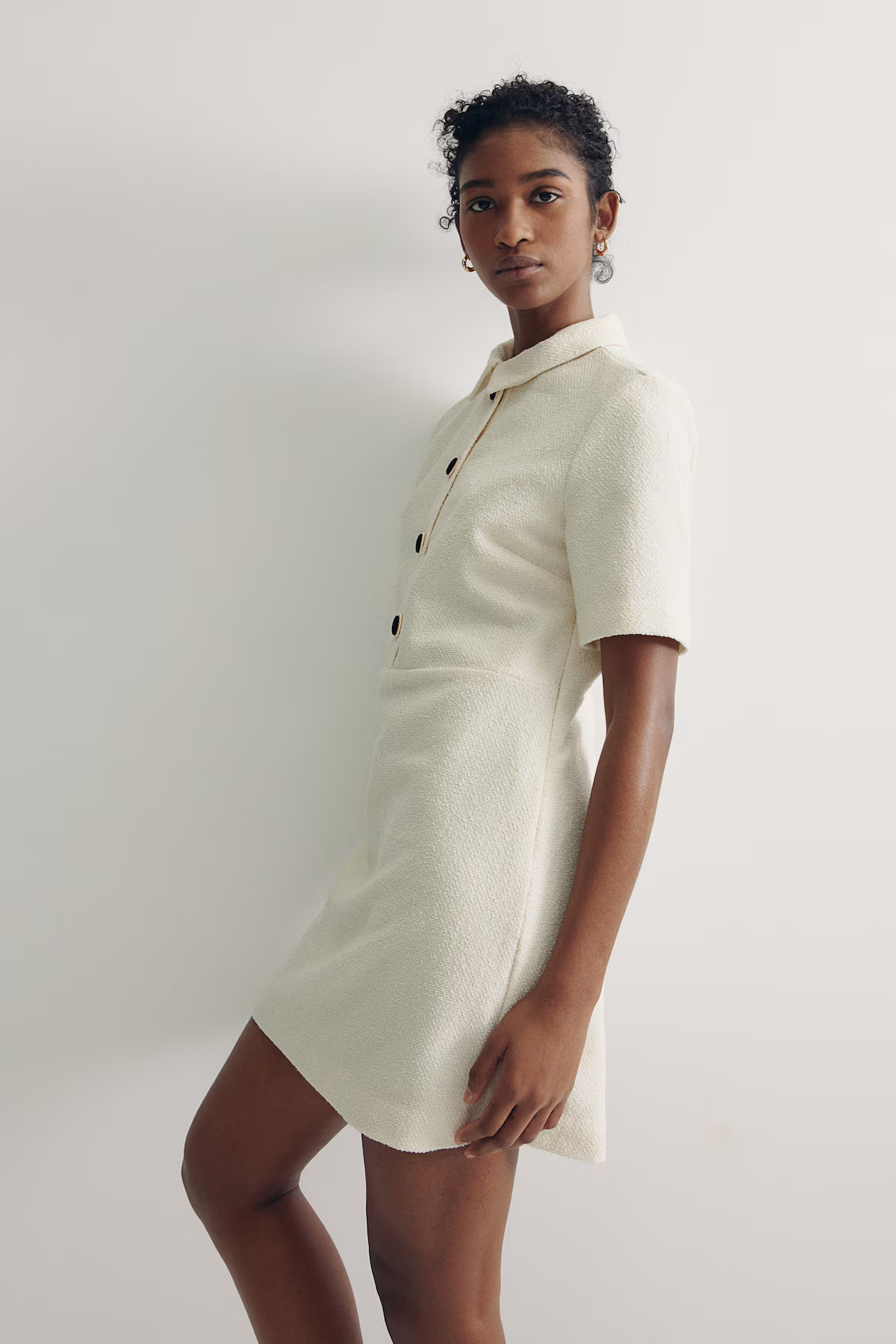 Bouclé Dress - Cream - Ladies | H&M US | H&M (US + CA)