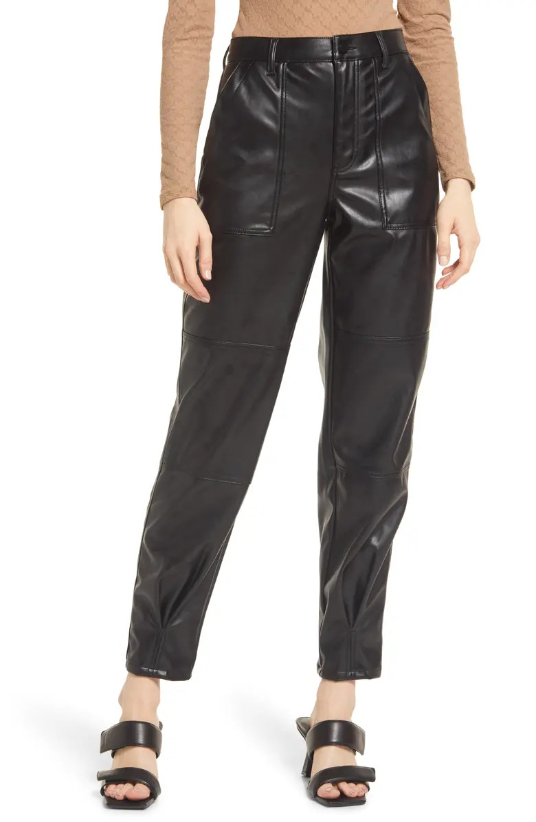 Open Edit Tapered Leg Faux Leather Pants | Nordstrom | Nordstrom