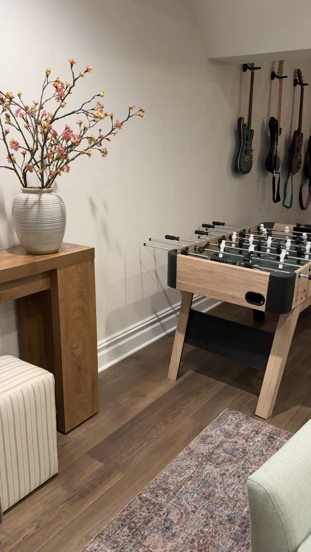 I found this really affordable console table that has been so perfect for our basement! Great in a corner like I have, use it in your entryway or even at the back of your sofa. Comes in a few finishes and is a really great size!

#LTKHome #LTKSaleAlert #LTKvlog
