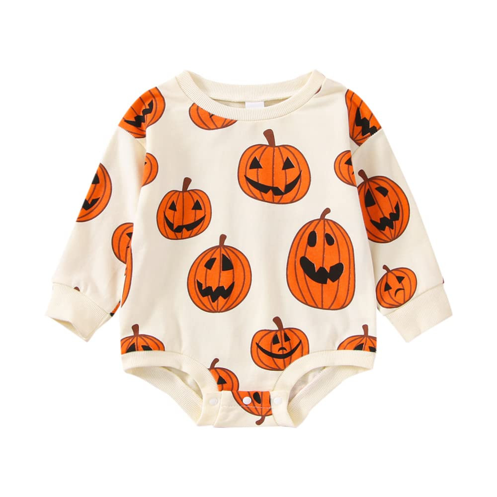 Baby Halloween Outfit Boy Girl Pumpkin Patch Sweatshirt Romper Sweater Shirt Cute Newborn Toddler... | Amazon (US)