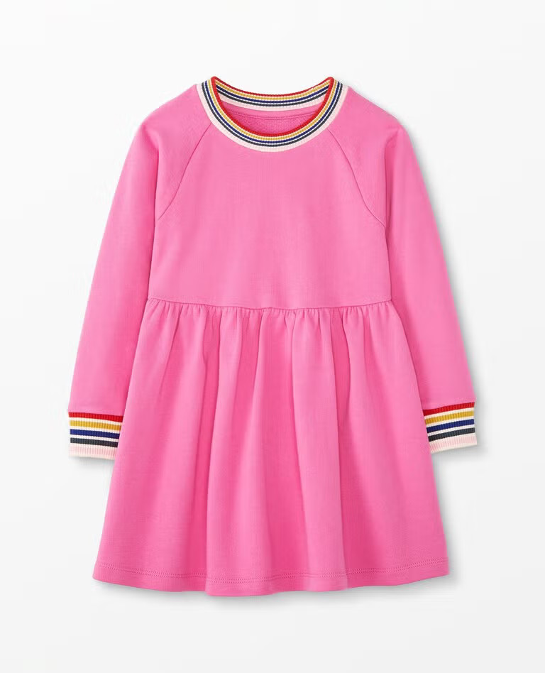 Rainbow Cuff Print Knit Dress In French Terry | Hanna Andersson