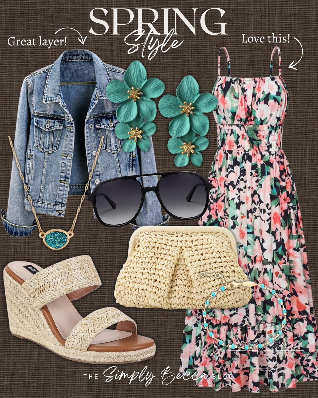 Had to style another color for y’all in this gorgeous dress — still 5O perc off! 🔥

@amazon #ltkwomens #ltkfinds #springstyle #springoutfits #wovenclutch #wedges #gemnecklace 

 #LTKgrwm #LTKootd #LTKmomlife