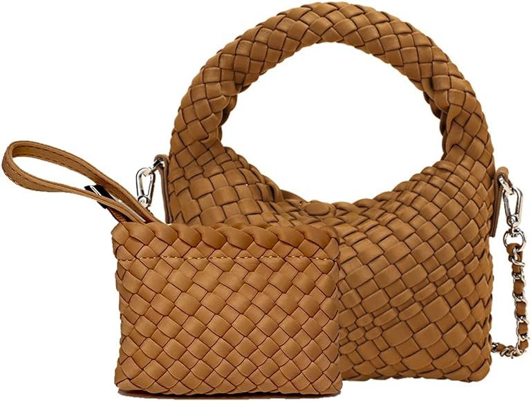 Women Woven Bag Fashion Crossbody Shoulder Bag Top Handle Bag Tote Casual Handbags and Purses Tra... | Amazon (US)