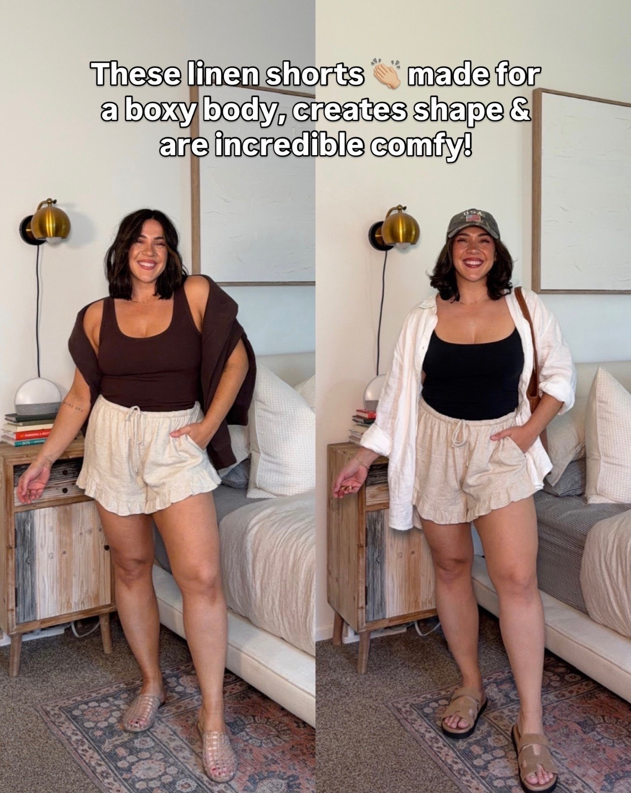 Boxy body approved linen shorts! Comfy, flowy & perfect for hot summer days :) 
Size L

#LTKootd #LTKgrwm #LTKMidsize