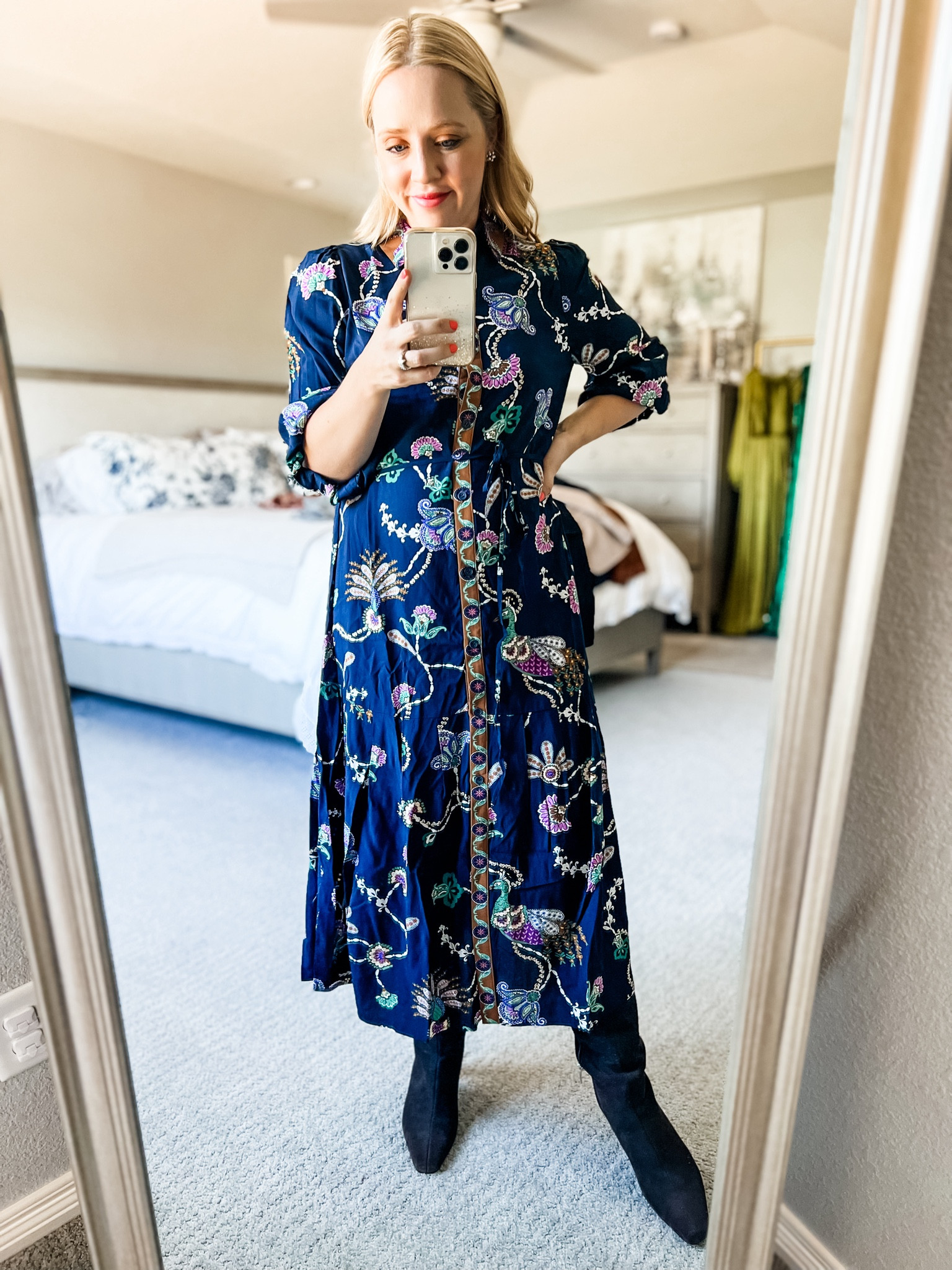 This petite dress is so pretty for fall! I love the print and length, fits tts. The sleeve cuffs were snug and I’m not sure why, but I still love the fit. 
Fall dress, fall outfit, petite dress, fall outfits, loft, dresses, petite. 

#LTKSaleAlert