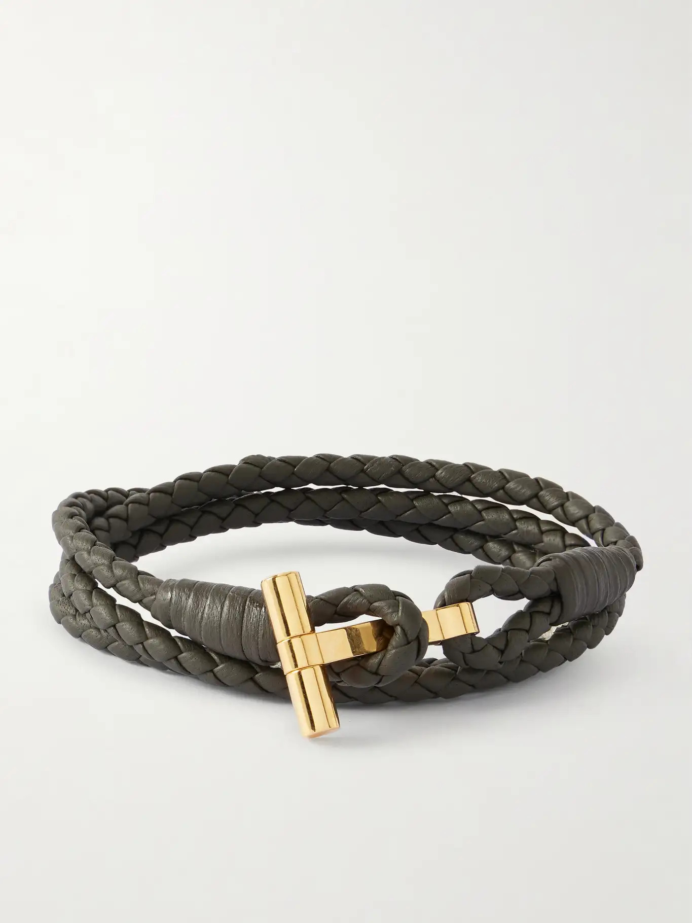 Woven Leather and Gold-Plated Wrap Bracelet | Mr Porter (US & CA)