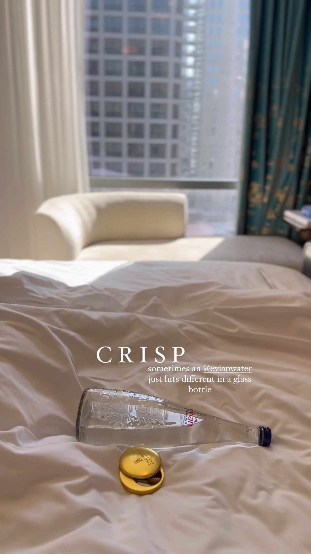 Slow Sunday ☁️✨ 
Evian sparkling water 
Chicago 
The Pill Aesthetic Gut Health 
White chase lounge 

#LTKfitness #LTKhome #LTKtravel