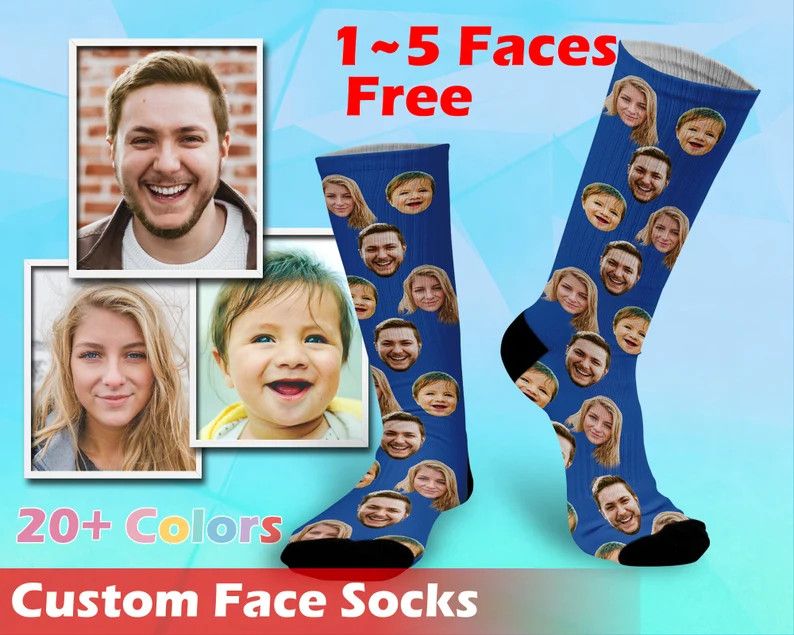 Customized face Socks, Put Any Faces On socks, Custom Sock with text,, Funny faces on Socks, Grad... | Etsy (US)