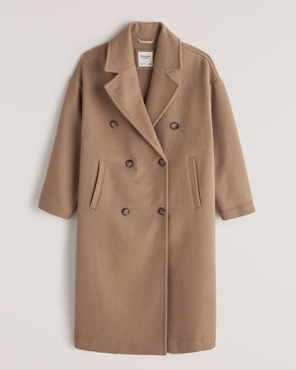 Double-Breasted Wool-Blend Coat | Abercrombie & Fitch (US)