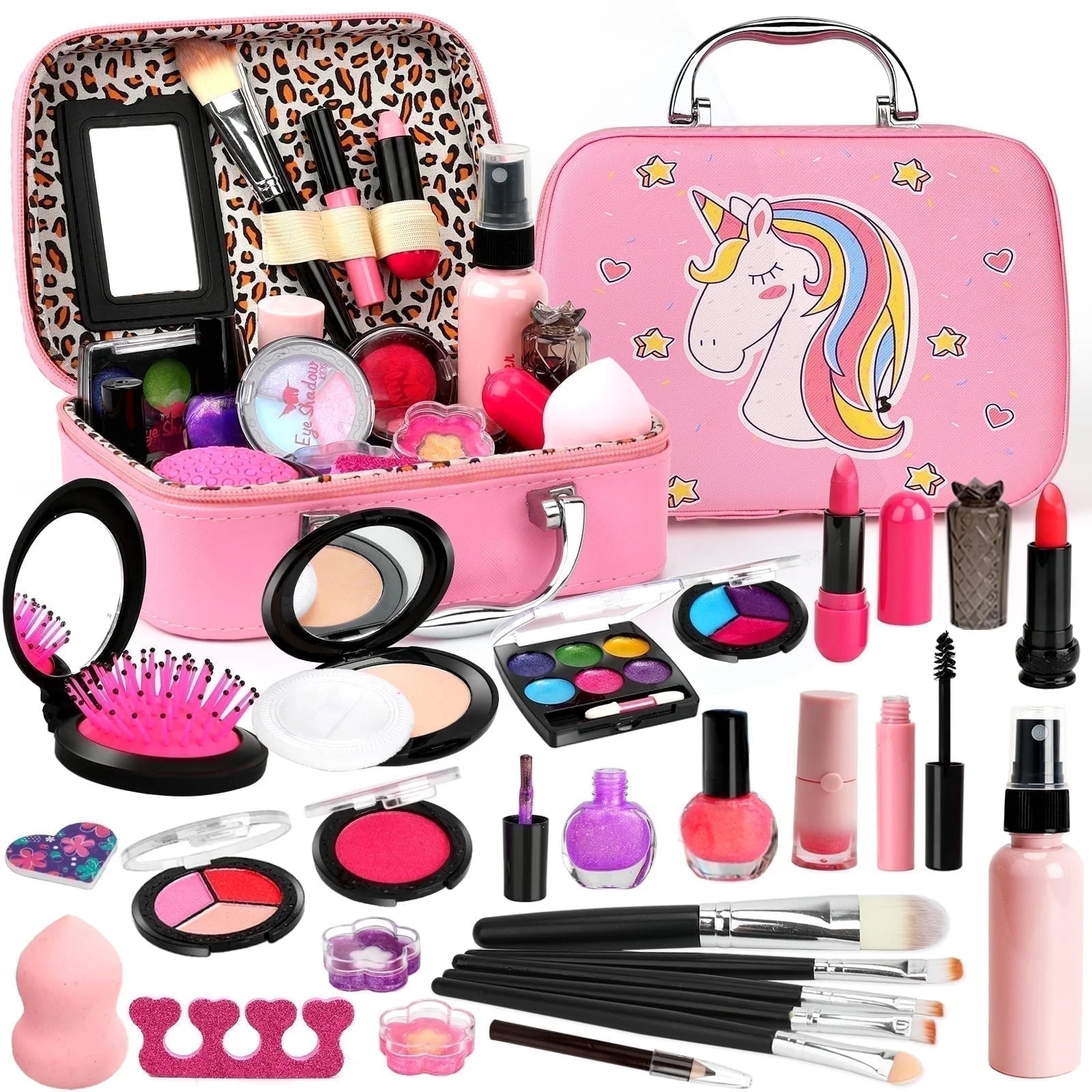 Sendida Washable Kids Makeup Kit for Girls, 25PCS with Cute Makeup Bag, Toy for Girl Ages 3-10 | Walmart (US)