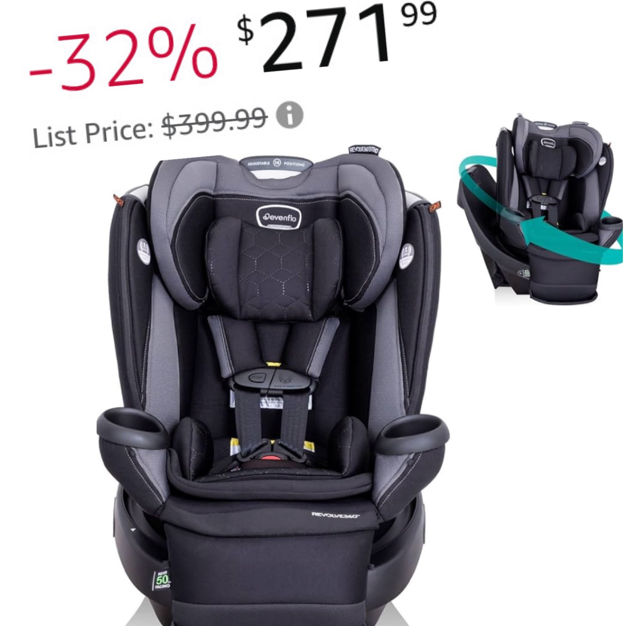 The Evenflo rotating car seat just went on sale for 32% off! I wish they had a rotating feature for when my kids were babies! This will save your back so much pain. #baby #babyessentials #carsafety #roadtripessentials #babyshowergift

#LTKSaleAlert #LTKBaby #LTKBump