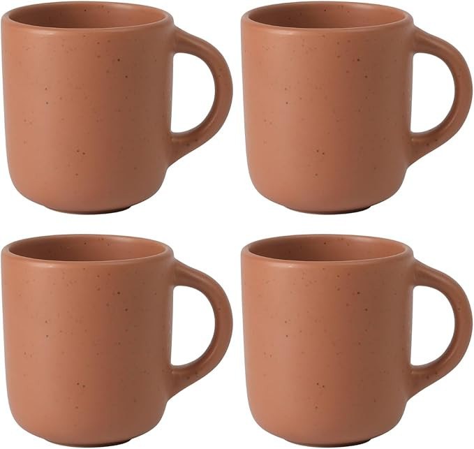 Bloomhouse - Oprah's Favorite Things - Corsica Clay 4 Piece Mug Set - Burnt Apricot Terracotta | Amazon (US)