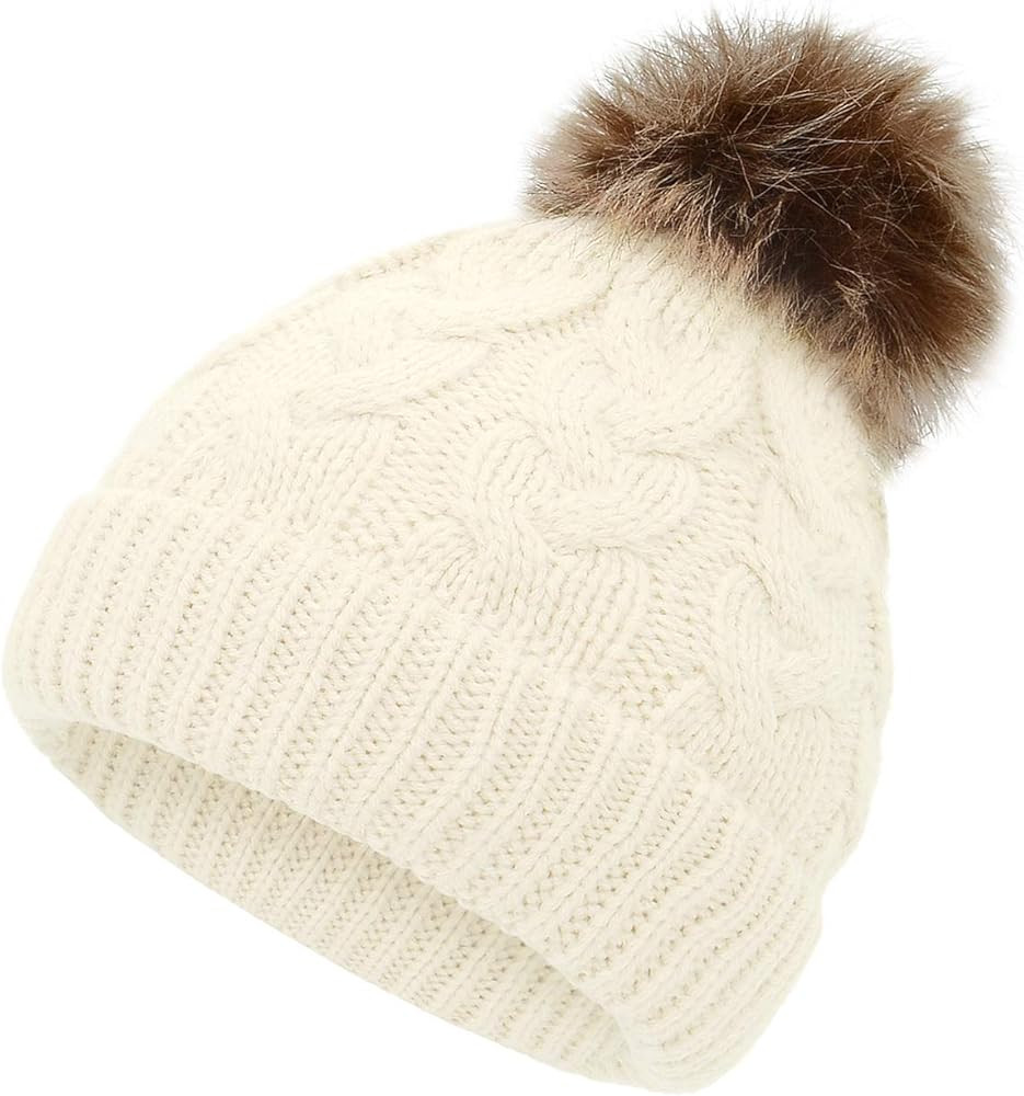 American Trends Baby Girl Hats Infant Baby Beanie Winter Hat Pom Pom Warm Toddler Boys Beanies Ki... | Amazon (US)