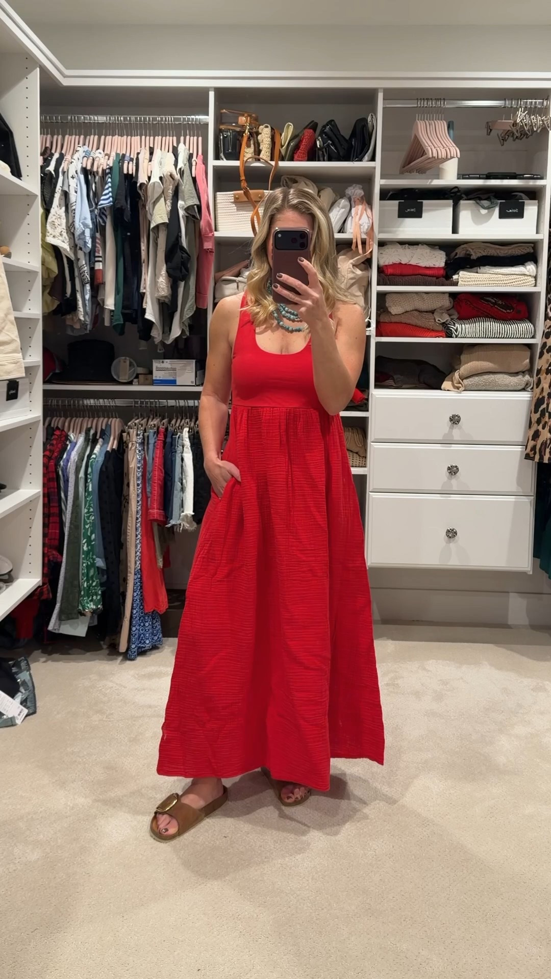 Vacation outfit, beach edition ☀️🌴
This easy maxi has officially earned a spot in my suitcase. Lightweight, flowy, and effortless, it’s the kind of dress you can throw on for a beach walk, lunch by the water, or sunset cocktails with a simple shoe change.

I’m wearing XS Petite, and the length is perfect without alterations (petite girls, you know how rare that is). The relaxed fit keeps it comfortable in the heat, while the drop waist gives it that laid-back, vacation feel I love.

Styled with flat sandals and a statement necklace for daytime, and it’s just as easy to dress up for dinner. Linking everything here so you can recreate this beach-ready look 🤍

#LTKPetite #LTKSeasonal #LTKTravel