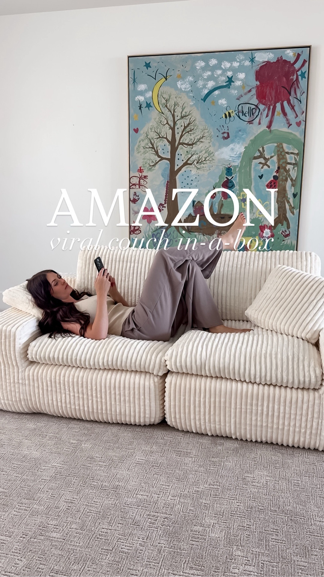 This boneless couch in a box from Amazon literally comes rolled up in a box and takes seconds to set up! 🛋️ AND it’s so comfy!

#amazonfavorites #thesistershoppers #amazonfinds #viralfinds #amazonmusthaves 

#LTKdayinmylife #LTKHome #LTKselfcare