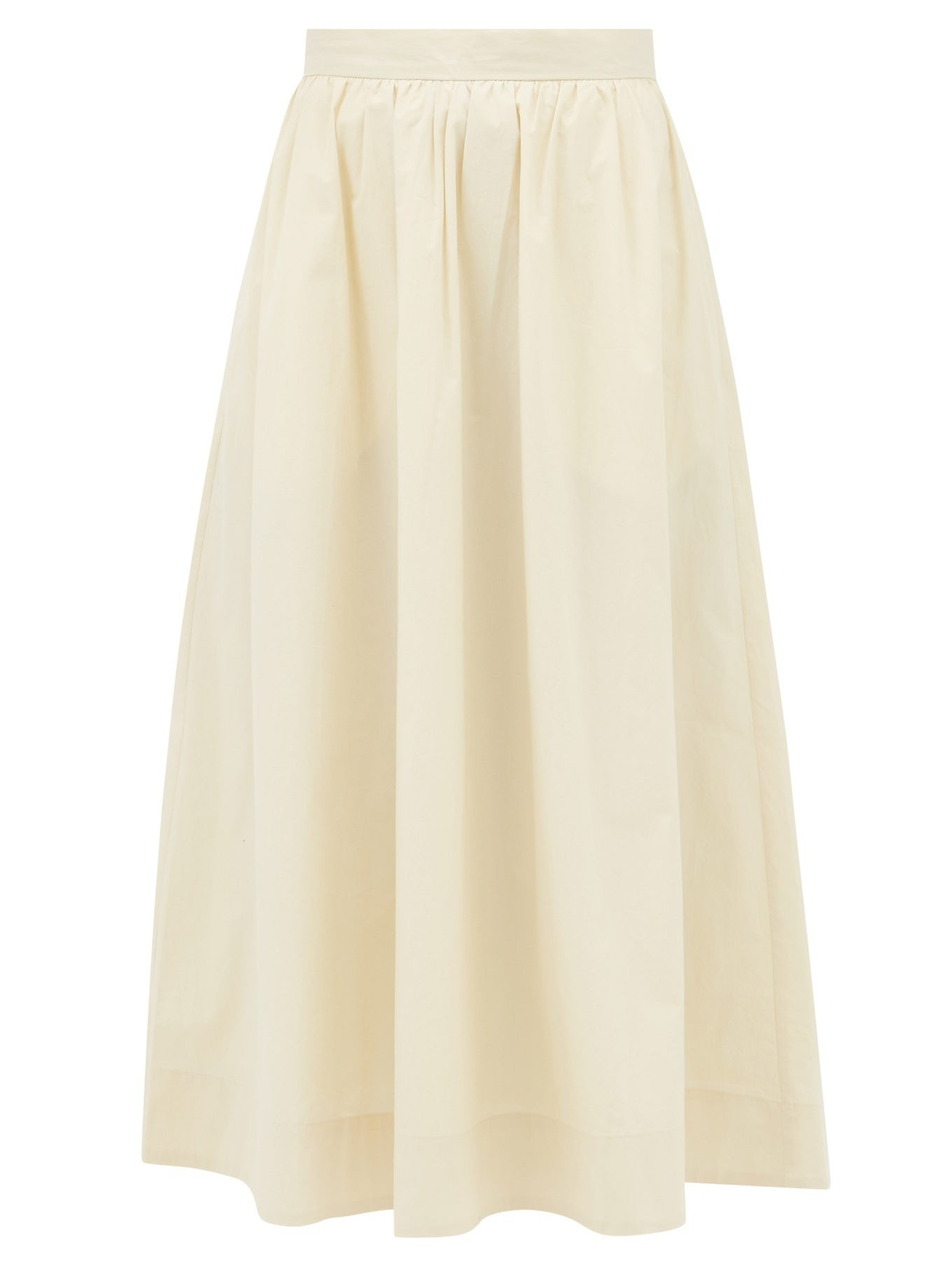 Gathered cotton-poplin midi skirt | Matches (UK)
