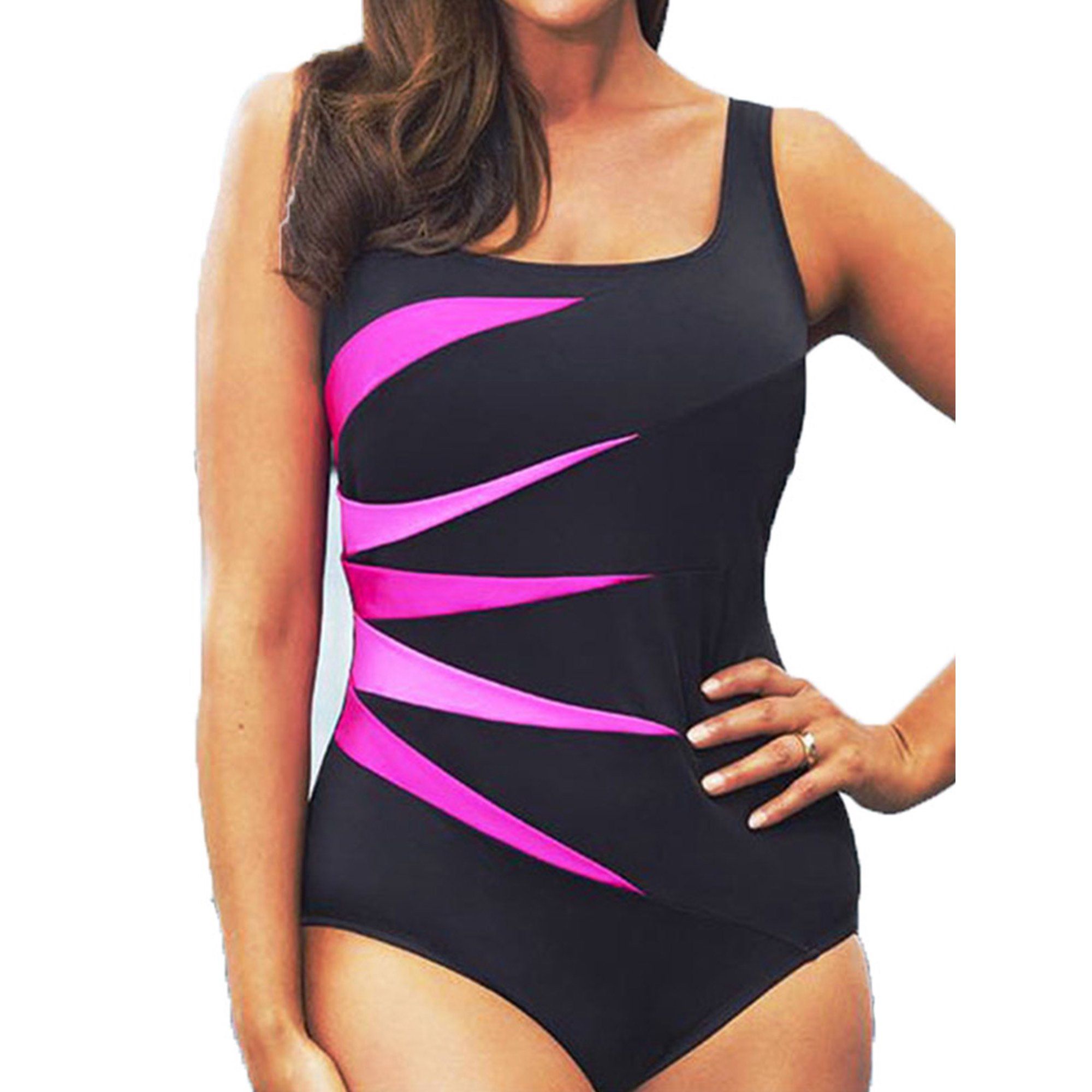 Plus Size Womens Padded Push-up Swimsuit Monokini Bikini Swimwear Beach Tankini | Walmart (US)