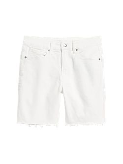High-Waisted O.G. Straight White Cut-Off Jean Shorts for Women -- 7-inch inseam | Old Navy (US)