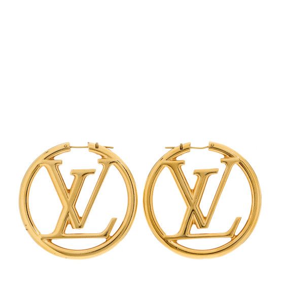 LOUIS VUITTON Louise Hoop Earrings Gold | FASHIONPHILE | FASHIONPHILE (US)