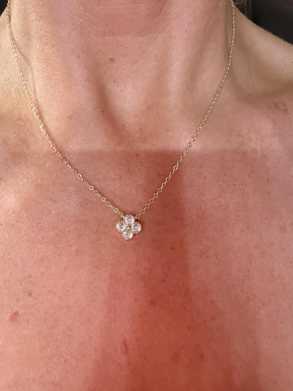 ZOERAY Mothers Day Gifts Birthstone Necklace for Women Non Tarnish 14K Gold Plated Four Leaf Clover Necklace Dainty Gold Choker Necklaces for Women Trendy CZ Emerald Pendant Necklace Birthday Jewelry | Amazon (US)