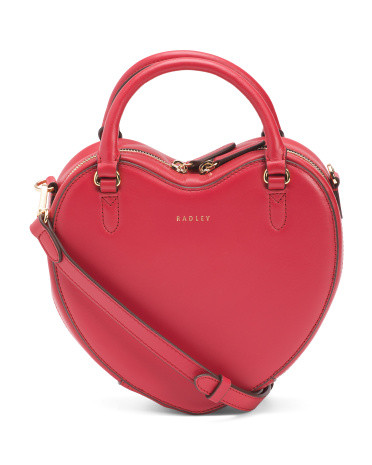 Leather Small Heart Zip Top Crossbody for Women | Marshalls