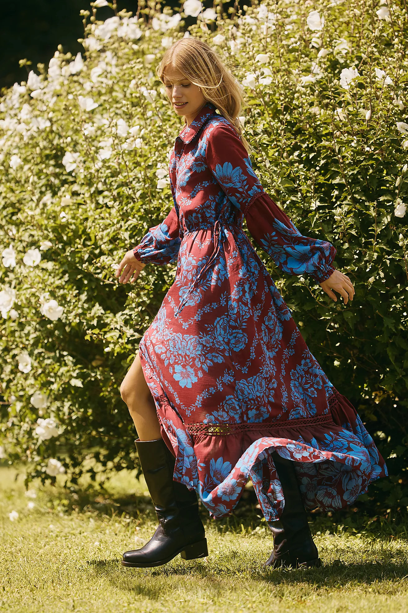 The Eleanora Printed Buttondown Midi Shirt Dress | Anthropologie (US)