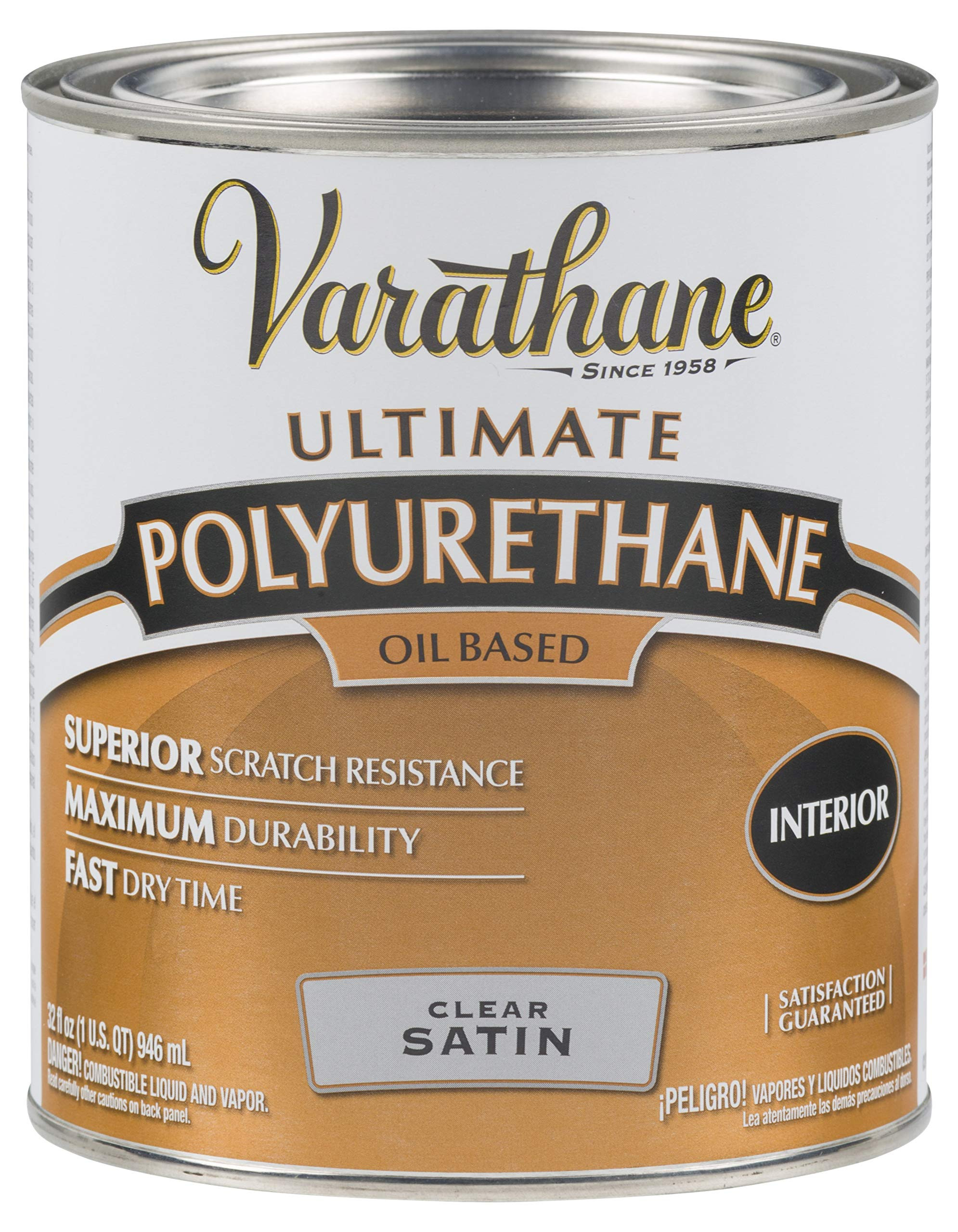 Rust-Oleum 9141H Oil-Based Ultimate Polyurethane, Quart, Satin Finish | Amazon (US)