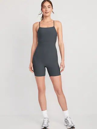 PowerLite Lycra® ADAPTIV Square-Neck Short Bodysuit for Women -- 6-inch inseam | Old Navy (US)