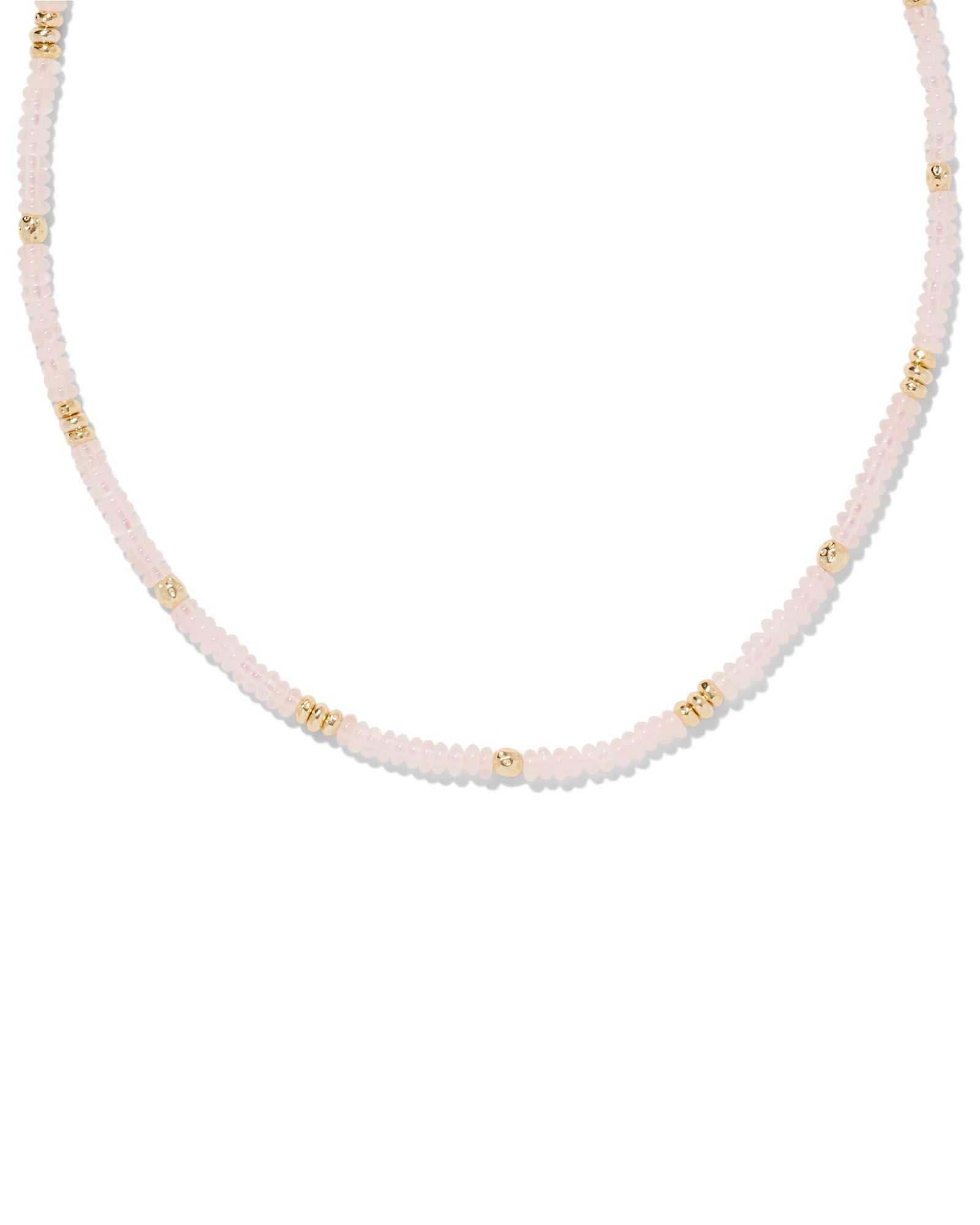 Deliah Gold Strand Necklace in Rose Quartz | Kendra Scott