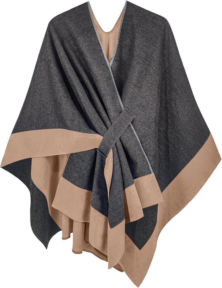 Moss Rose Women's Shawl Wrap Poncho Ruana Cape Open Front Cardigan Shawls for Spring Fall Winter | Amazon (US)