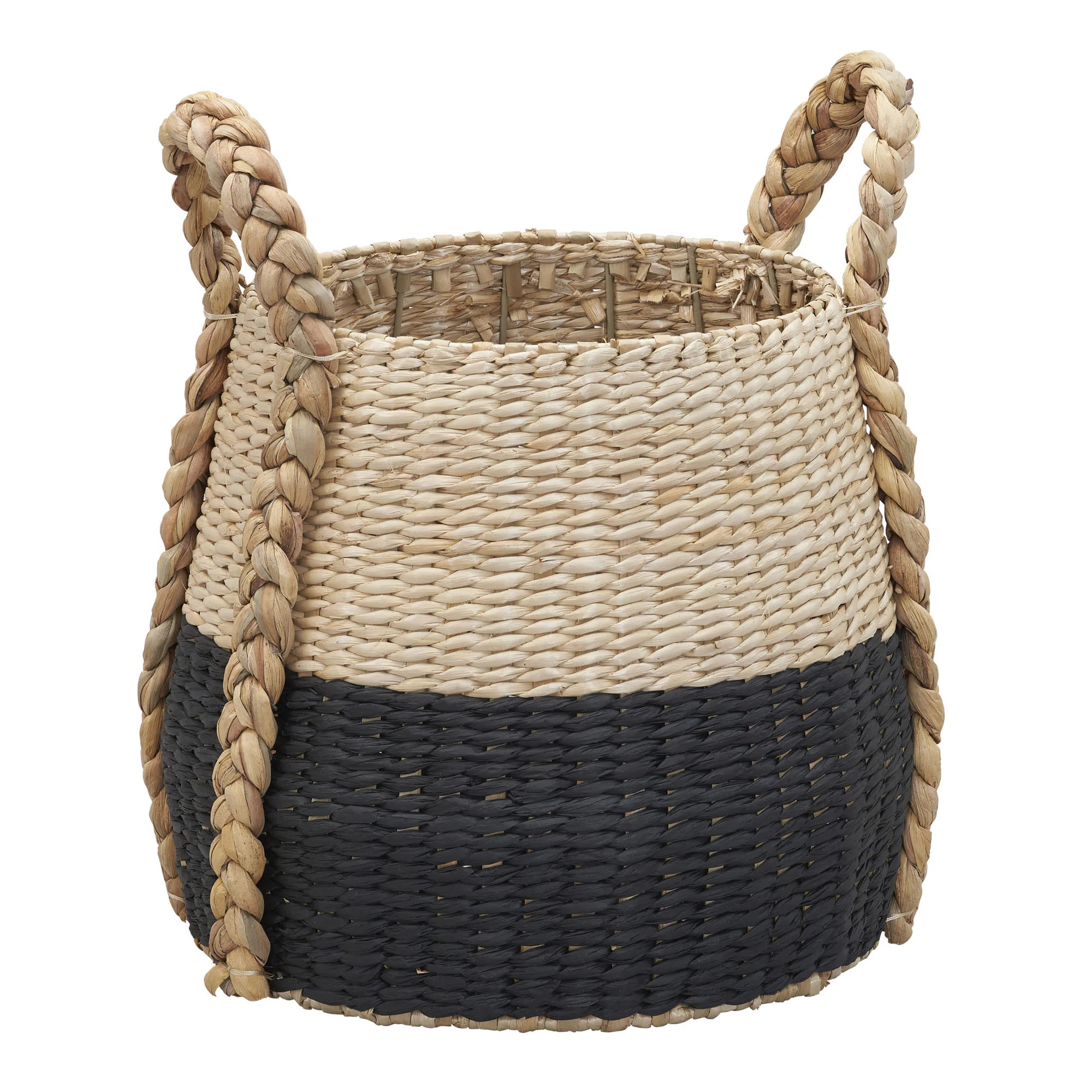 Two Tone Wicker Basket with Handles | Wayfair North America