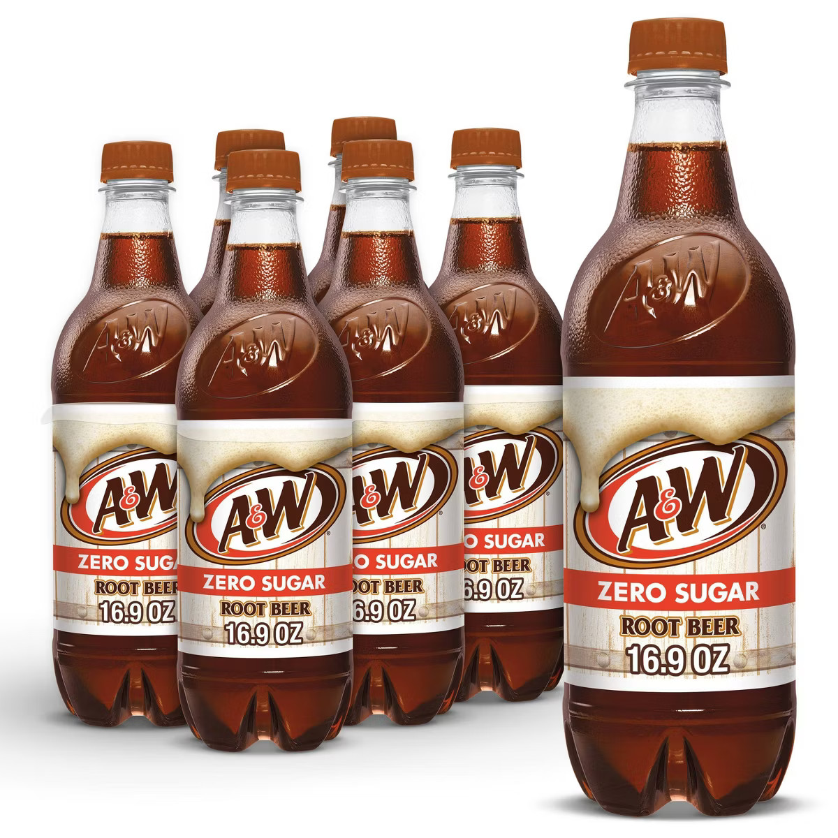 A&W Root Beer Zero Sugar Soda Bottles - 6pk/16.9 fl oz | Target