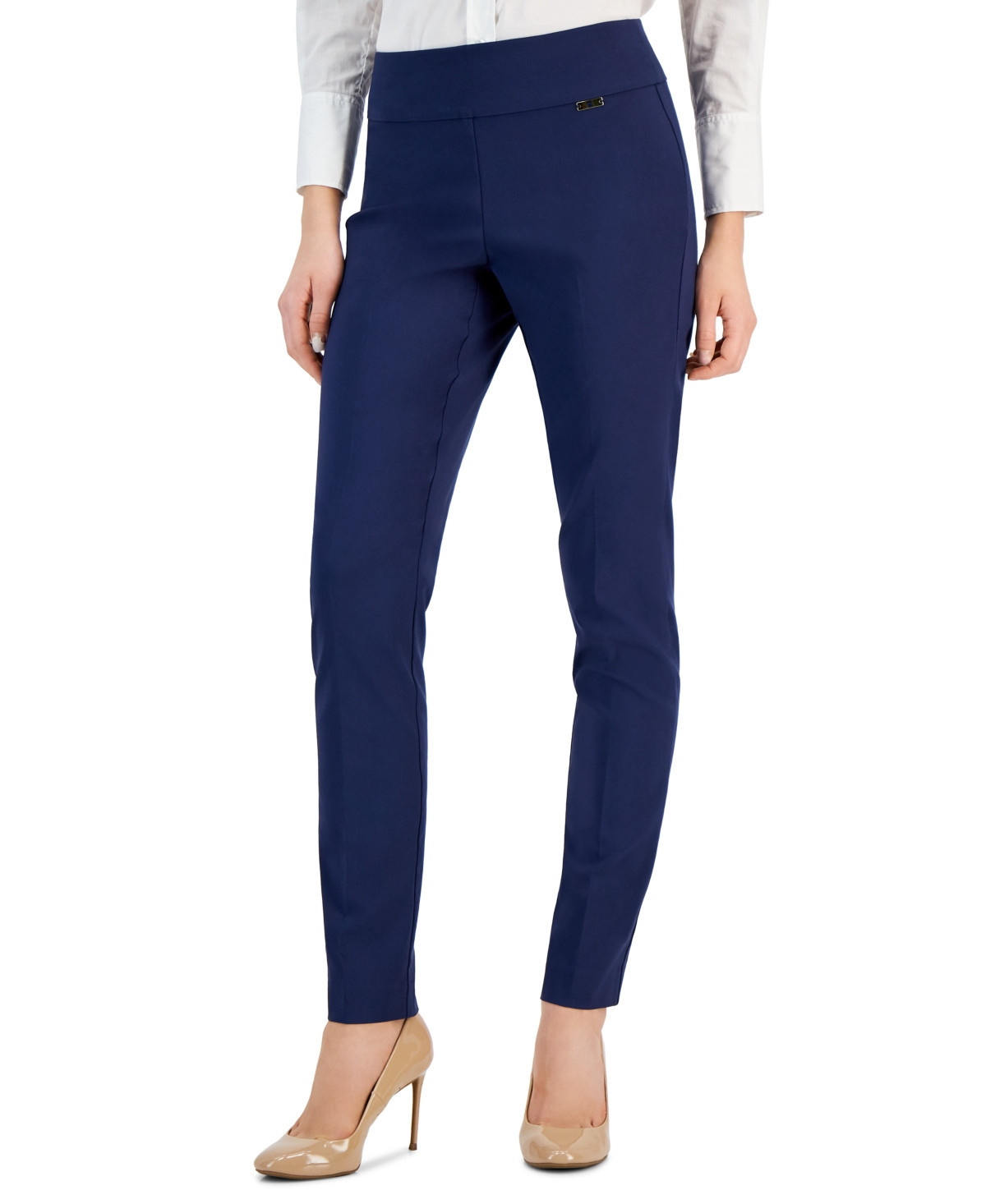 I.n.c. International Concepts Mid-Rise Petite Tummy-Control Skinny Pants, Petite & Petite Short, Created for Macy's - Indigo Sea | Macy's