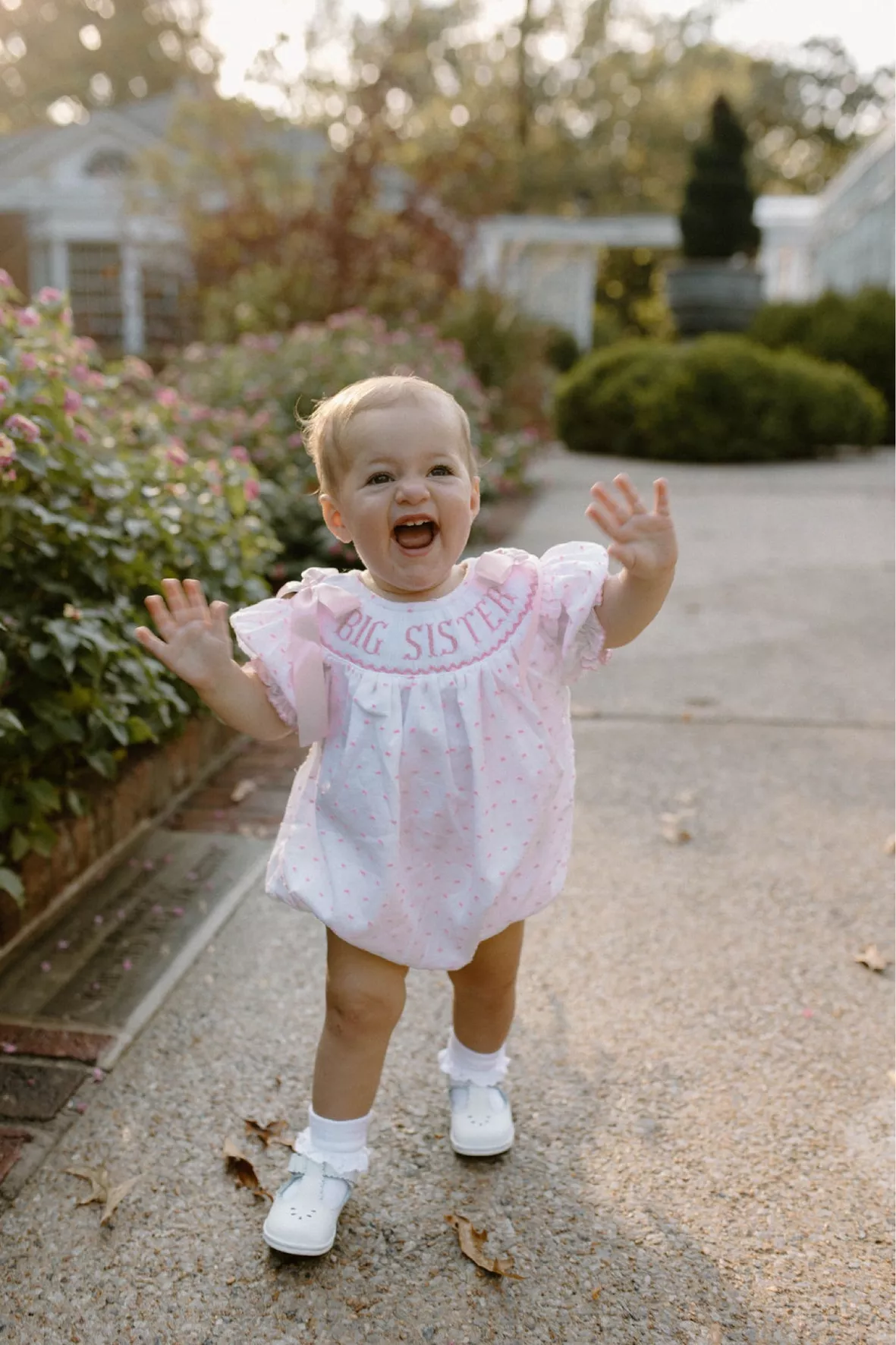 Smocked PINK Swiss Dot Big Sister Dress – The Smocked Flamingo