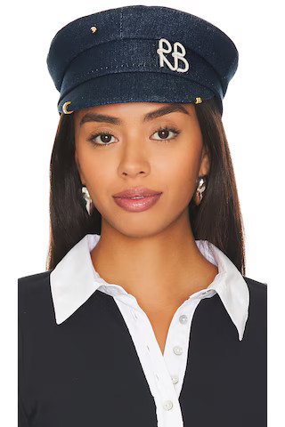 Piercing Denim Baker Boy Cap in Blue | Revolve Clothing (Global)