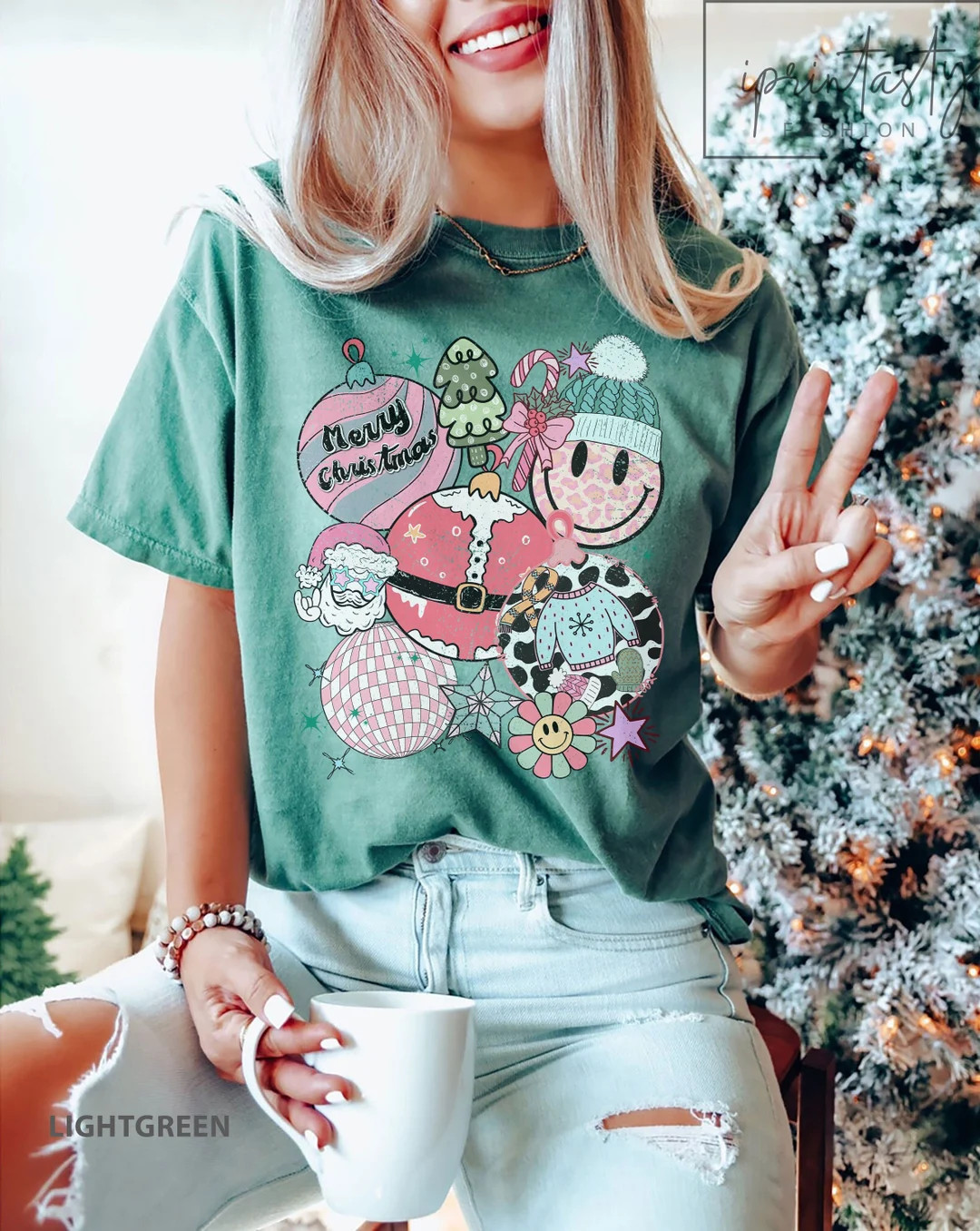 Retro Christmas Shirt Groovy Chritmas Tee Retro Christmas - Etsy | Etsy (US)