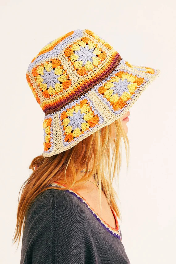 Summer bucket hat crochet floppy brim hat granny square | Etsy | Etsy (US)